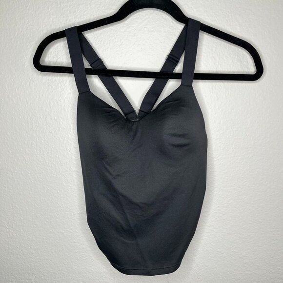 Victorias Secret On Point Black Ruched Strappy Sports Bra top S - Picture 2 of 9